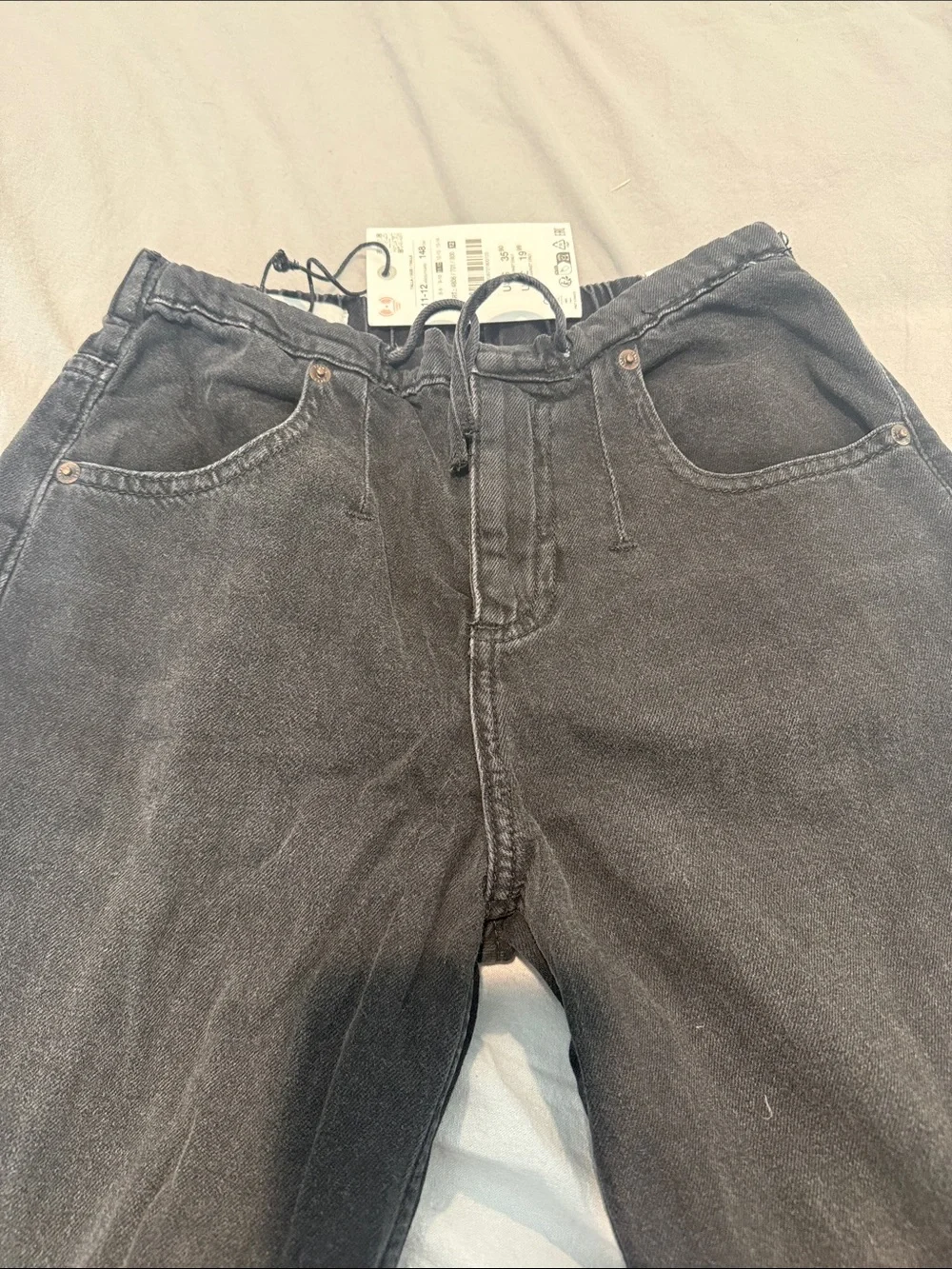 Zara Black Wide-Leg Kids Jeans